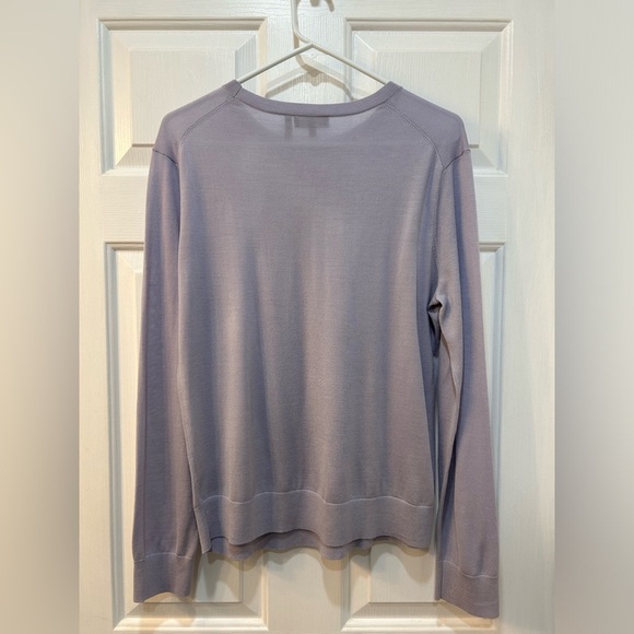 Theory Crewneck Sweater Regal Blue Women Sz XL Luxury Cottage Academia Vacation - Picture 2 of 9